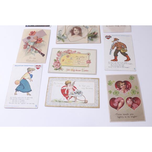 Retro Post Cards, Set of 10, Valentine Greetings, Adorable, Illustrations - Picture 3 of 4